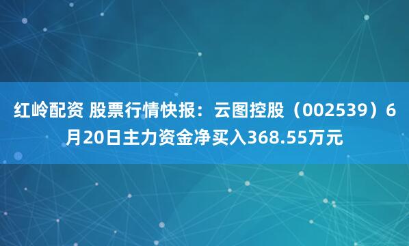 红岭配资 股票行情快报：云图控股（002539）6月20日主力资金净买入368.55万元